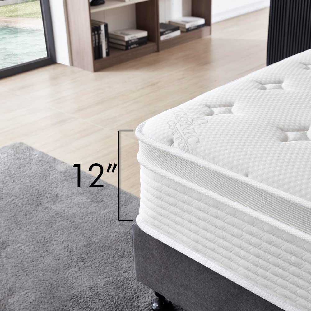 FlexiFoam® 12" Cool Memory Foam & Spring Hybrid Mattress With Breathable Cover